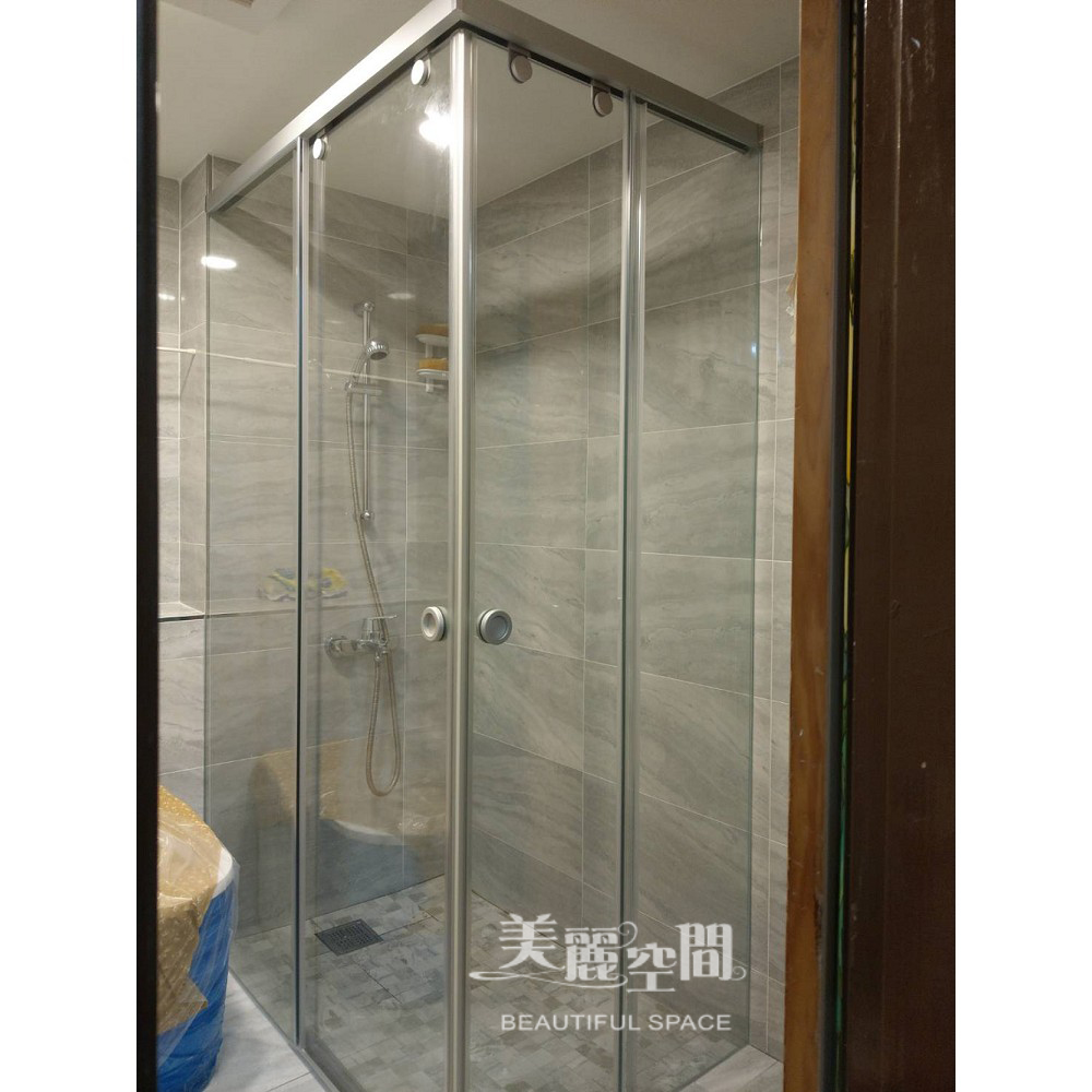 滑軌淋浴拉門乾濕分離二固一活 美麗空間磁磚衛浴